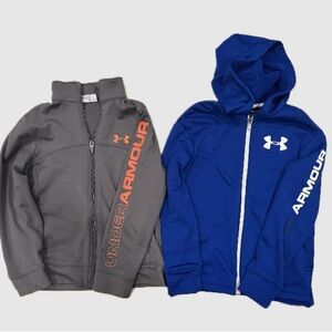 Under Armour Kids, Boys 2 piece Zip up sweatshirt bundle, Size S/M